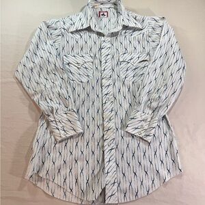 Vtg 70s  Chute #1 Classic Pearl Snap Western Cowboy Rodeo Men's Shirt small